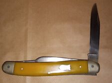 Vintage German Eye Brand 3 Blade Pocket Knife Great Snap Yellow picture