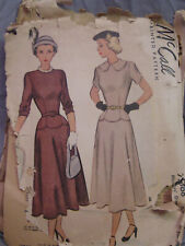 c 1942 McCall 7368 sz 14 (32/26.5/35) Dress Pattern picture