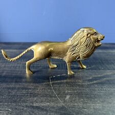 Vintage Brass Roaring Lion Figure Mid Century Modern MCM 7