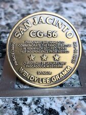 USS San Jacinto CG 56 medal coin christened Pascagoula, Miss. picture