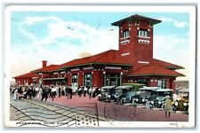 1931 Union Station Building Crowd Classic Cars Salina Kansas KS Vintage Postcard picture