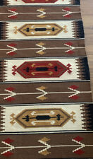 Handmade Southwest Aztec Wool 26” X 52” From San Antonio. Brown Black Cream New picture