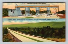 Carlisle PA, Scenic Turnpike Road View, Toll Gate, Pennsylvania Vintage Postcard picture