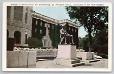 Lincoln Monument Bascom Hall Wisconsin University Postcard picture