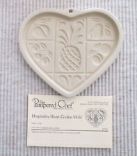 The Pampered Chef Stoneware Hospitality Heart Cookie Mold Family Heritage NIB picture