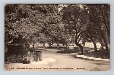 Berkeley CA-California, Concrete Bridge, Lovers Lane, Vintage Postcard picture