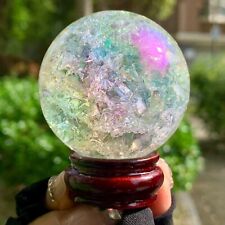 165G  Natural Titanium Rainbow Quartz sphere Crystal ball Healing picture