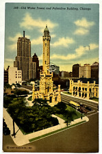 Old Water Tower and Palmolive Building Aerial View Chicago Illinois IL Postcard picture