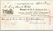 LIC, NY c1882 Letterhead - D.S. Jones & Co. Coal Wood Lumber Vernon Ave. picture