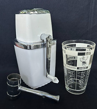 GREAT VTG Barware: Swing-A-Way Ice Crusher, Mr. Bartender Glass, Chase Jigger picture