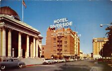 Reno Nevada 1950s Postcard Court House Riverside Hotel & Mapes Hotel picture