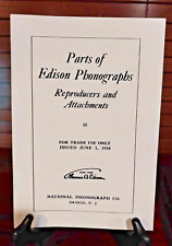 EDISON CYLINDER PHONOGRAPH Dealer Parts Catalogue 1910 picture