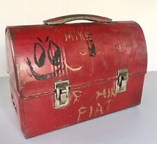 Vintage 60’s Dome Top Lunchbox Lunch Pail Stamped Patent Pending Original Owner picture