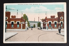 Entrance to Navy Yard Brooklyn Street View New York NY Postcard c1920s picture