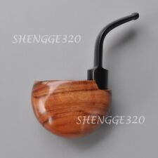 Portable Rosewood Wooden Tobacco Pipe Vest Pocket Smooth Surface Bent Stem picture