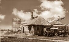 RPPC Photo Marlette Michigan, Train Station, Depot, Awesome picture