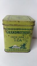 Vintage Grandmother's Green Japan Tea 1.5 pd Metal Tea Tin NICE picture