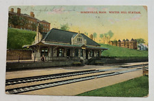1908 MA Postcard Somerville Massachusetts Winter Hill Station RR Railroad Depot picture