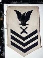 WWII DATED 1943 USN Gunners Mate Petty Officer 1st Class Rate Rating WHITE Patch picture