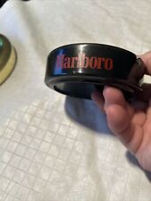 Vintage Marlboro Cigarettes Black and Red Heavy Plastic Bar style Ashtray 4” picture