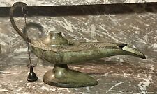 Brass Genie Oil Lamp & Incense Bowl picture