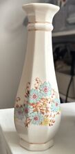 Vintage Floral FTD Bud Vase Ceramic 1983 Blue Coneflowers Made in Portugal 8