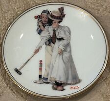 Norman Rockwell Miniature Collector’s Plate  “CROQUET” Vintage D1-51 picture