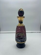 Vintage Venetian Amethyst Glass Decanter with Enamel and Gold Detail picture