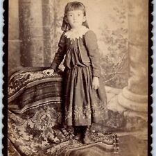 c1880s Reading, PA Cute Little Girl Woman Lady Cabinet Card Photo NY Gallery B14 picture