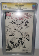 2x Signed Amazing Spiderman 1 CGC SS 9.8  (2014) Stan Lee +1 Opena Sketch Cover picture
