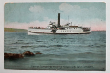 1907 NY Postcard Westport Bay Lake Champlain Steamer Ticonderoga steamship ship picture