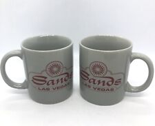 (2)Vintage Sands Las Vegas Grey With Red Logo Ceramic Mugs picture
