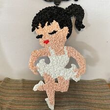 1973 Kage Vintage Melted Popcorn Plastic LITTLE GIRL BALLERINA Wall Window Decor picture