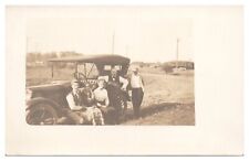 RPPC Early 1900's Family Next to Old Car Postcard Divided Back Unposted picture