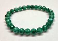 7 mm All Natural Malachite Bead Bracelet GREAT GIFT/HEALING picture