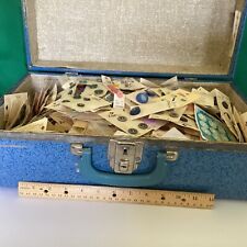 Huge Large Lot 400+ Vintage, Current Buttons On Cards Plus Vintage Suitcase picture