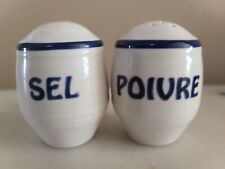 French Sel & Poivre Salt & Pepper Shakers White Porcelain picture