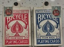 2 Rare Early Bicycle Club Decks 808 - Rivet & Revenue Sealed - 1 Red & 1 Blue picture
