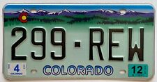 Colorado 2012 Purple Mountains Optional Specialty License Plate 299-REW Quality picture