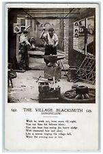 c1910's Blacksmith Longfellow Poem Anvil Horseshoe England RPPC Photo Postcard picture