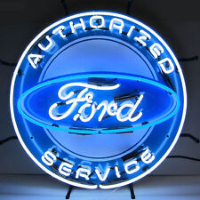 Man Cave Lamp FORD AUTHORIZED SERVICE NEON SIGN WITH BACKING picture