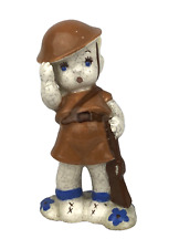 Vintage Delee California Pottery Soldier Girl Ceramics Figurine 5 3/4