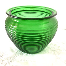 National Potteries Inc Cleveland OH Glass Division #1162 Green Vase Planter Used picture