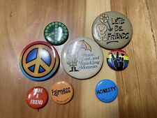 Vintage/modern Peace, Love, Friendship Pinback Buttons picture