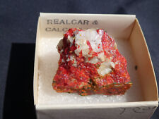Realgar & Calcite, Nevada Old Stock –Specimen Sample in Labeled Box picture