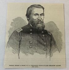 1876 magazine engraving ~ GENERAL GEORGE A CROOK commander against The Sioux picture