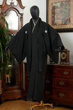 DEAR VANILLA JAPANESE KIMONO/HAORI ENSEMBLE SET MEN'S AUTHENTIC STYLISH BLACK picture
