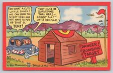 Military Comic Postcard Reg Manning No. 18: Travelers, Shack, Bombing Target picture
