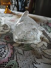 Partylite Dolphin Tealight Votive Candle Holder Textured Clear Glass picture