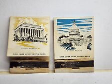 Vintage Pair CAPITAL SCENES White House and Jefferson Memorial Matchbook Cover picture